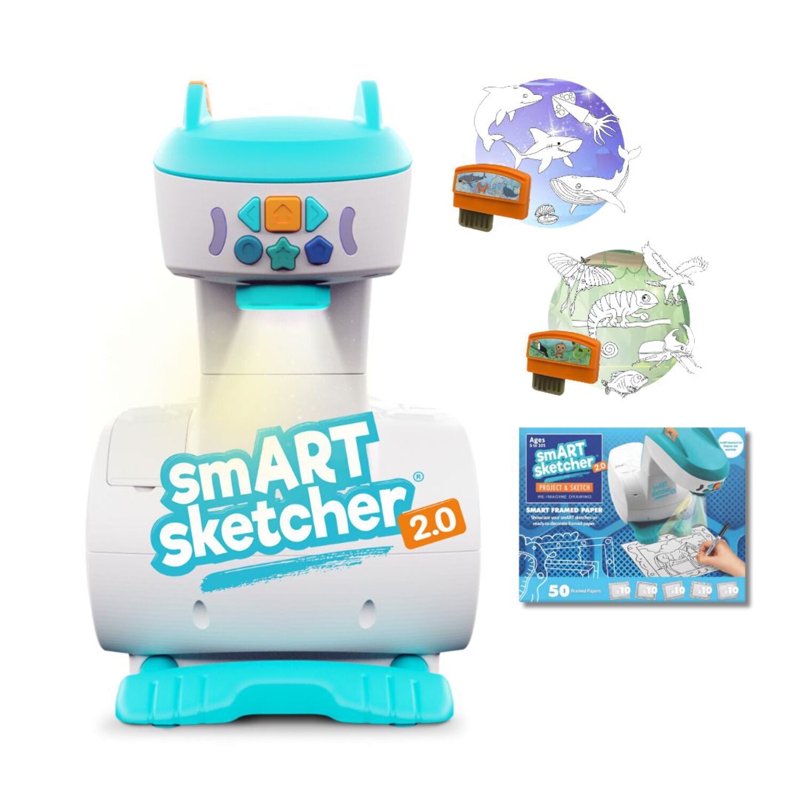 smART sketcher® 2.0 Projector Bundle with 2 Creativity Packs and 50 Framed Sheets Art Projector for Kids Ages 5+