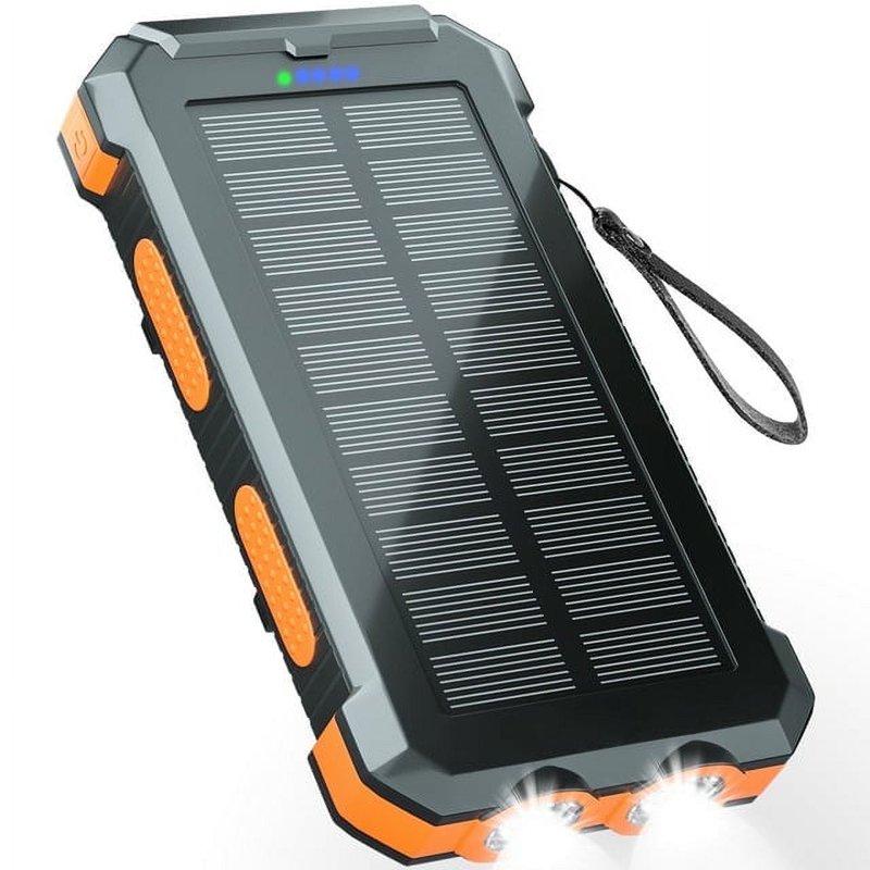 SOLPOWBEN 30000mAh Solar Power Bank Compatible For Iphone 17 Cell Phone 12W Portable Charger Power Bank For Outdoor Camping Hiking (Orange)