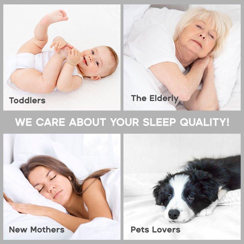 Sonive Waterproof Mattress Protector Pad - Machine Washable Breathable Topper With Deep Pockets All-Season Hotel Quality( White Twin)