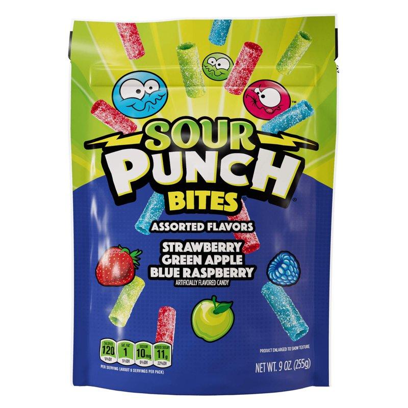 Sour Punch Bites Assorted Flavors Candy 9oz Resealable Bag Sour Punch Bites Assorted Flavors Candy 9oz Resealable Bag