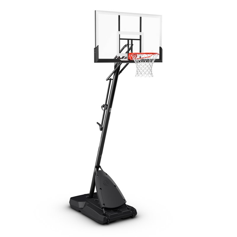 Spalding 54-Inch Portable Basketball Hoop with Shatter-Proof Polycarbonate Backboard Adjustable ExactaHeight System & Pro Slam Rim-Outdoor Play