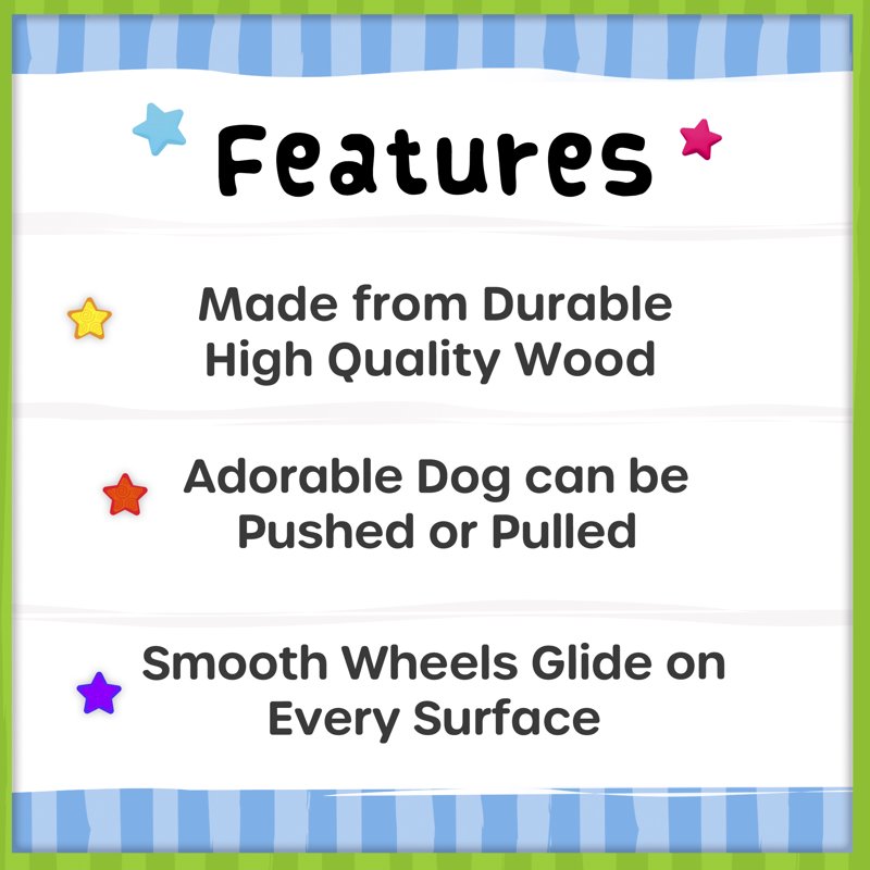 Spark Create Imagine Wooden Push & Pull Toy Dog Baby And Toddler Toys