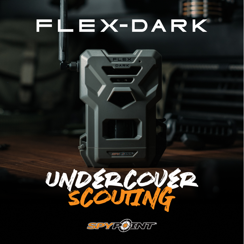 SPYPOINT Flex-Dark Cellular Trail Camera 40MP Photos And 1080p Videos W/Sound Double The Battery Capacity GPS-Enabled Dual-SIM LTE Connectivity 100' Flash & Detection Range 4 Capture Modes