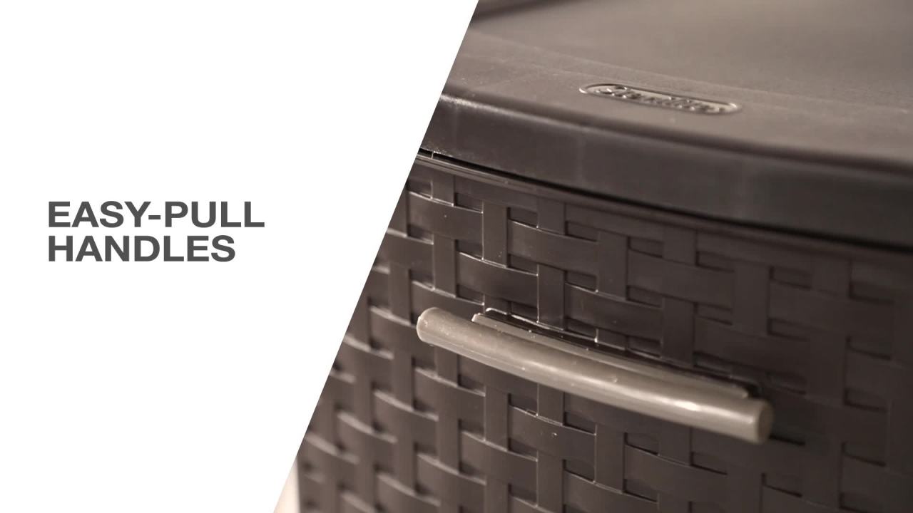 Sterilite 3 Drawer Wide Weave Tower Plastic Décor Drawers With Pull Handles Brown