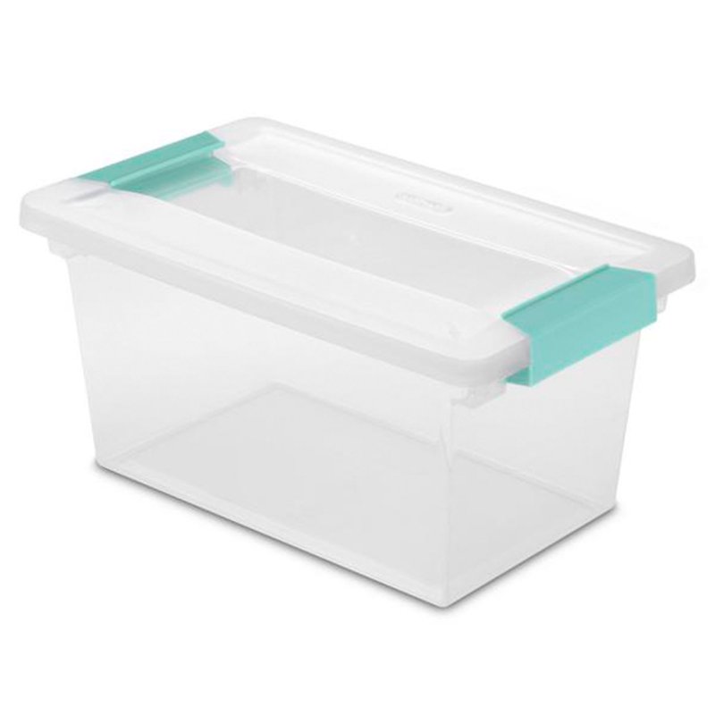 Sterilite Medium Clip Box Clear Home Storage Tote Container With Lid