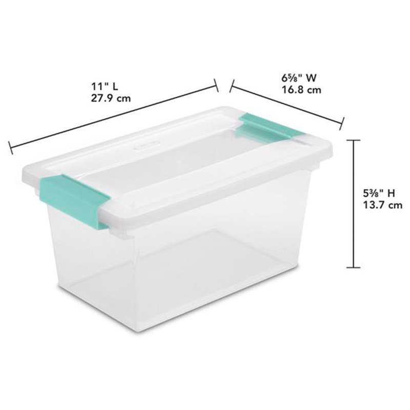Sterilite Medium Clip Box Clear Home Storage Tote Container With Lid