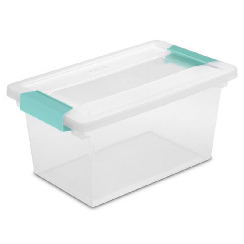 Sterilite Medium Clip Box Clear Home Storage Tote Container with Lid