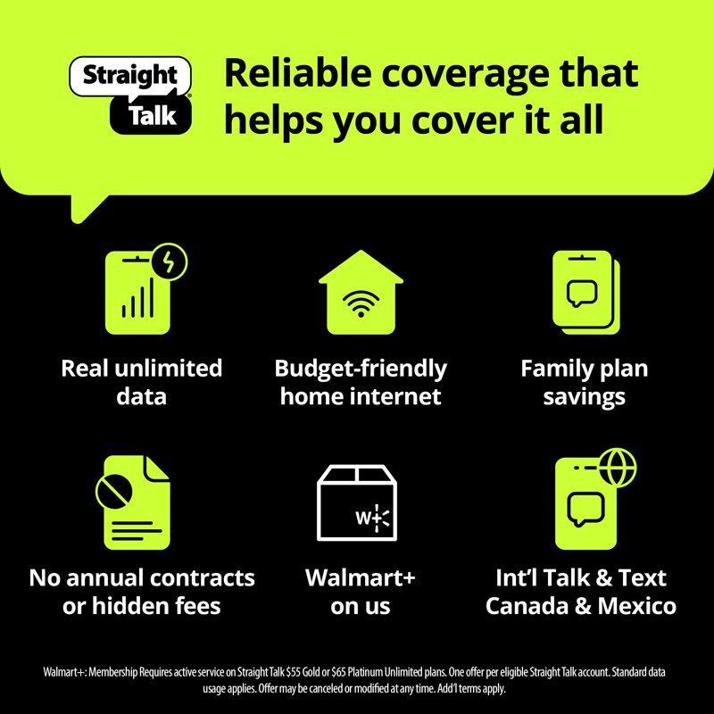 Straight Talk Apple IPhone 14 128GB Midnight - Prepaid Smartphone [Locked To Straight Talk]