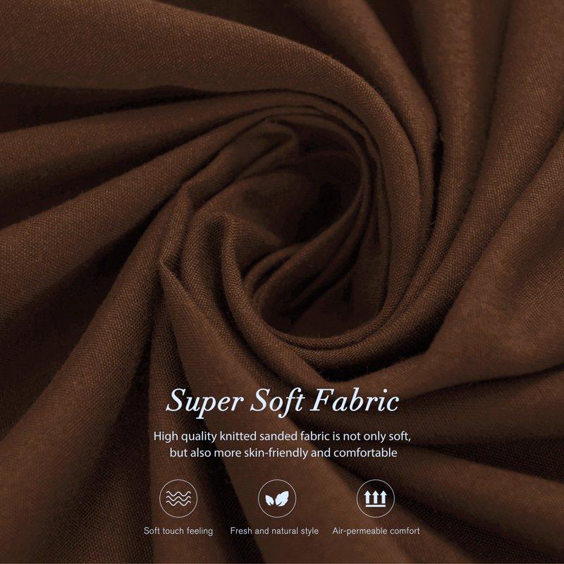 Subrtex Elastic Wrap Around Bed Skirt Dust Ruffle Smooth Soft Bed Frame Cover 15-inch Drop (Twin Chocolate)