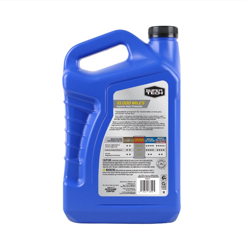 Super Tech High Mileage Full Synthetic SAE 5W-30 Motor Oil 5 Quarts