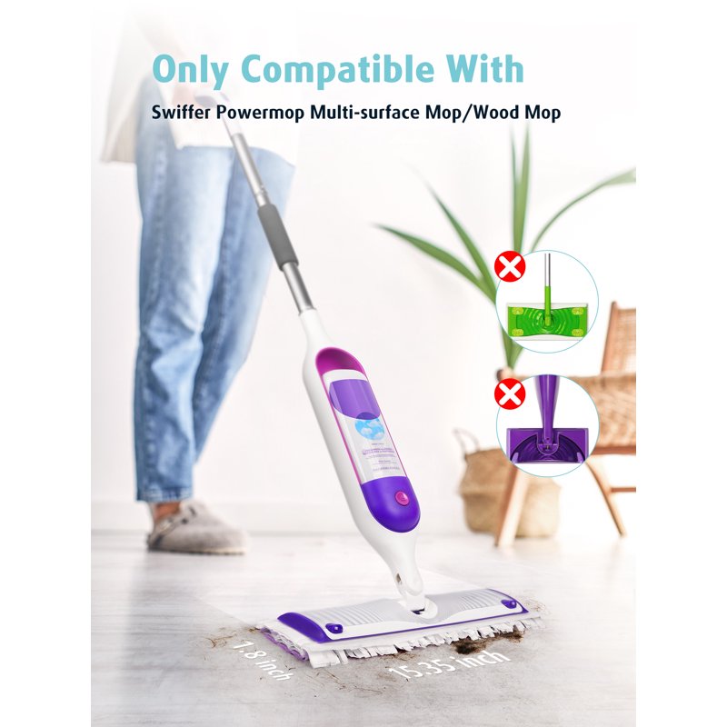 Surface Mopping Pad Refills For PowerMop Disposable Microfiber Pads For Tile Vinyl Laminate & Hardwood Floors 24 Count