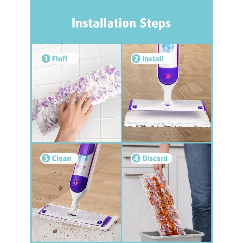 Surface Mopping Pad Refills For PowerMop Disposable Microfiber Pads For Tile Vinyl Laminate & Hardwood Floors 24 Count
