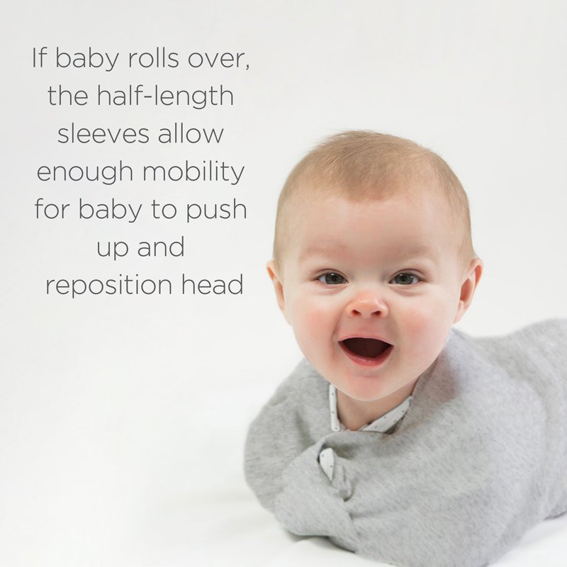 SwaddleDesigns Transitional Swaddle Sack With Arms Up Half-Length Sleeves And Mitten Cuffs Better Sleep For Baby Boy & Baby Girl Heathered Gray Small 0-3 Mo 6-14 Lbs