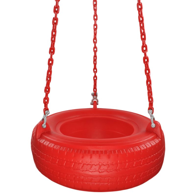 Swing Set Stuff Inc. Plastic Tire Swing With Coated Chain (Red)