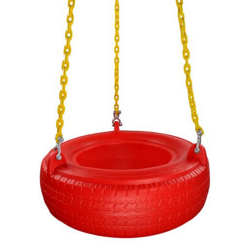 Swing Set Stuff Inc. Plastic Tire Swing With Coated Chain (Red)