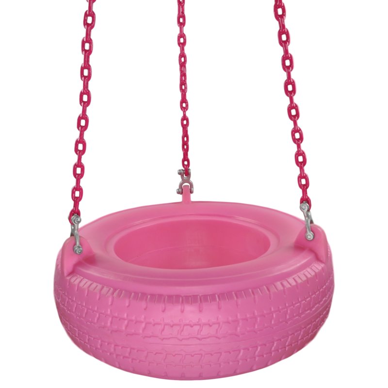 Swing Set Stuff Inc. Plastic Tire Swing With Coated Chain (Pink)