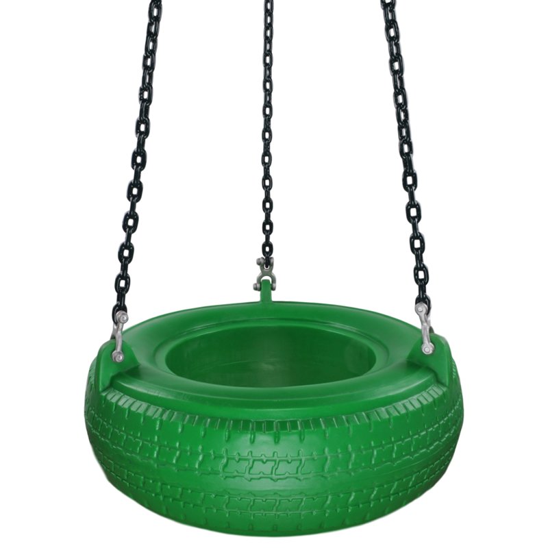 Swing Set Stuff Inc. Plastic Tire Swing with Coated Chain (Green)