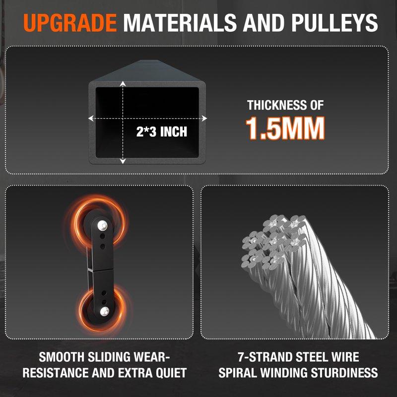 Syedee Home Gym Station Workout Station With 150LBS Weight Stack Home Gym Equipment For All Body Training