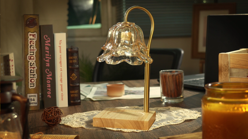 Sziqiqi Candle Warmer Lamp With Timer: Flower Candle Lamps With 2 Bulbs Gift For Mom Height Adjustable Candle Lamp Warmer Vintage Home Bedroom Decor House Warming Gold