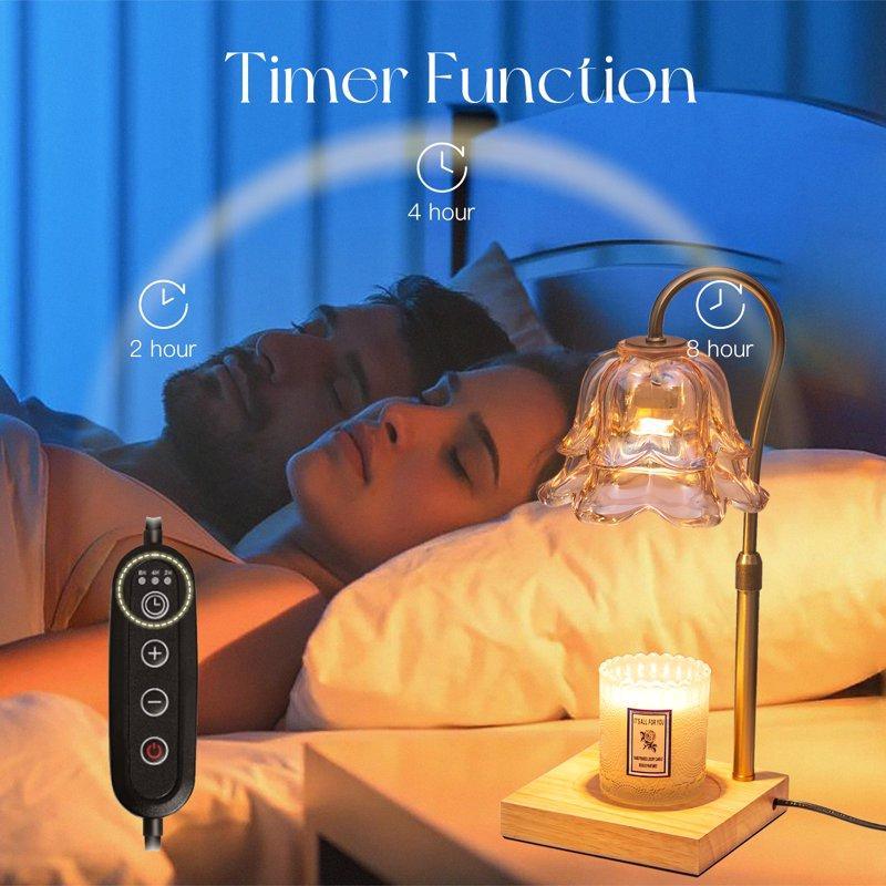 Sziqiqi Candle Warmer Lamp With Timer: Flower Candle Lamps With 2 Bulbs Gift For Mom Height Adjustable Candle Lamp Warmer Vintage Home Bedroom Decor House Warming Gold