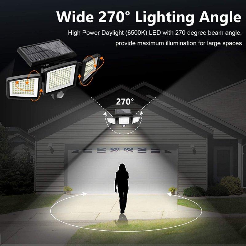 SZRSTH Solar Lights Outdoor - 210 LED 2500LM Waterproof Motion Sensor Security Lights With Wireless Remote Flood Lights For Patio Garage Yard Entryways