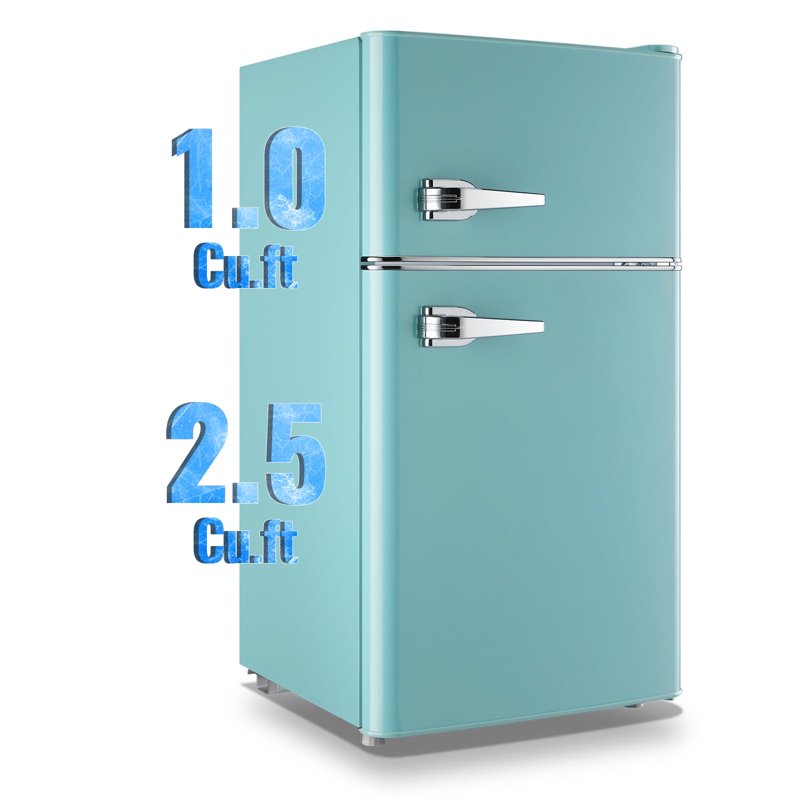 TACOOL BLUE Refrigerator with Top Freezer 3.5Cu.ft Two Door Small Mini Fridge with Extra Drink Space for Home Office Dorm BLUE