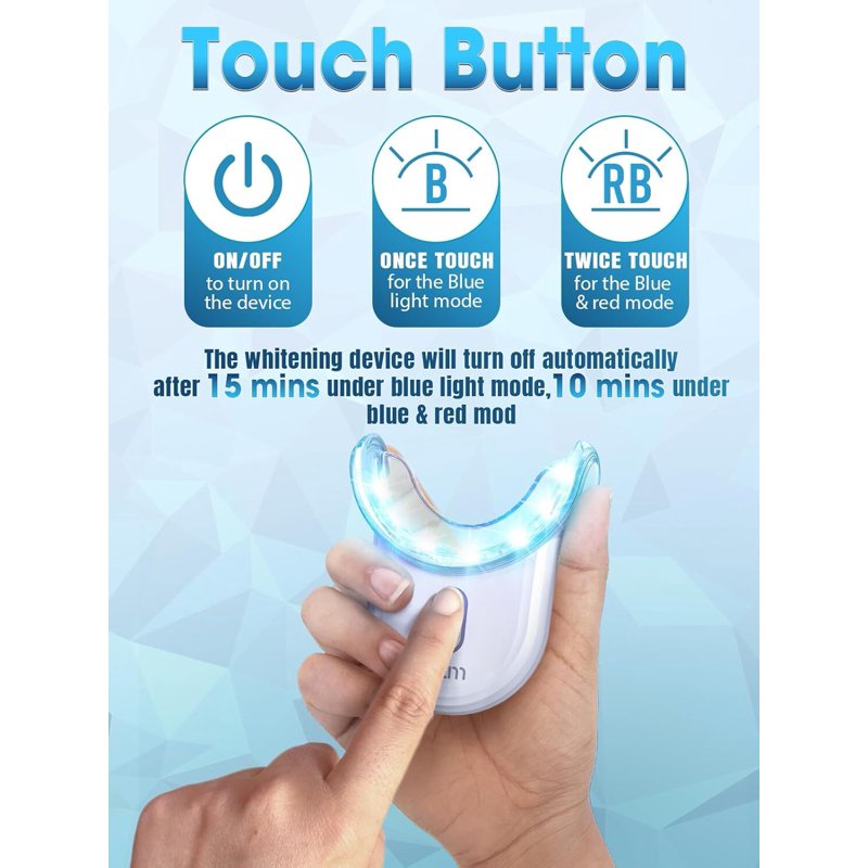 Teeth Whitening Kit With Gel Pen - Ollm Teeth Whitener With 32X LED Light 35% Carbamide Peroxide 3 Gel Syringes 10-Minute Fast Whitening Dental Whitening Treatment