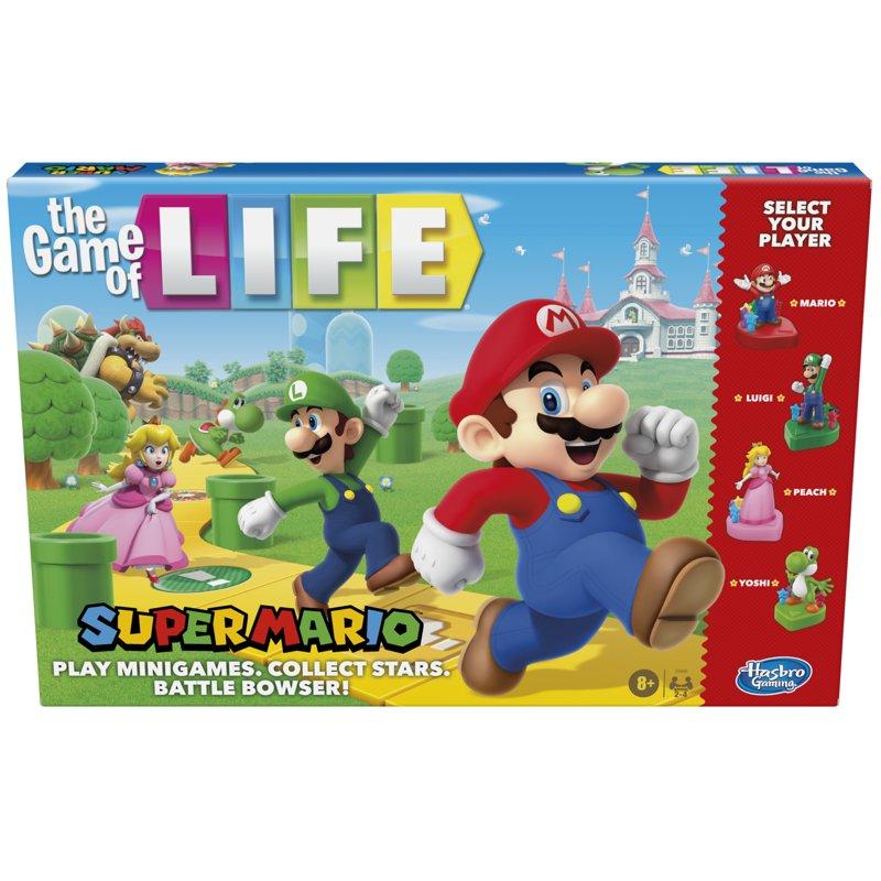 The Game of Life: Super Mario Edition Board Game Kids Ages 8+ Play Minigames Collect Stars
