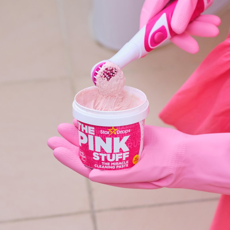 The Pink Stuff Bathroom Essential Bundle (1 Cleaning Paste 1 Bathroom Foaming Spray 1 Dual Sqeezy 1 3Ct Foaming Toilet Powder 1 3Ct Micro Cloths)