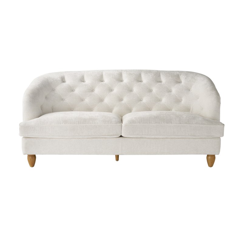 The Pioneer Woman Laurel Tufted Sofa Cream Velvet 79.53 In