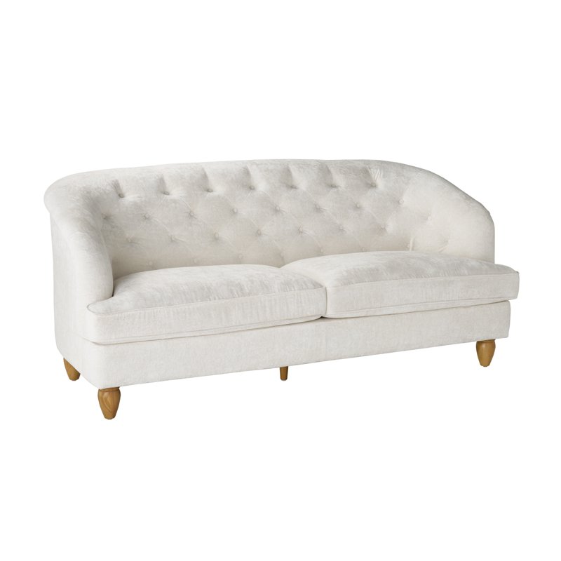 The Pioneer Woman Laurel Tufted Sofa Cream Velvet 79.53 In