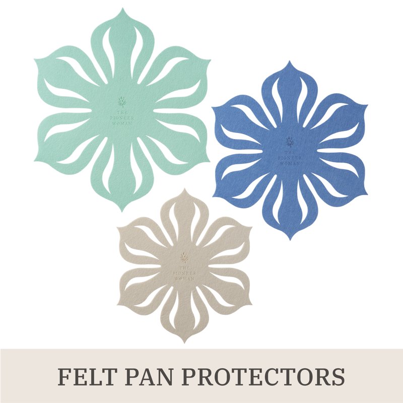 The Pioneer Woman Prairie Signature 14-Piece Cast Aluminum Cookware Set Brown Speckle