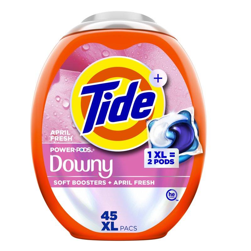Tide Power PODS Laundry Detergent Pacs with Downy Soft Boosters April Fresh Scent 45 Count