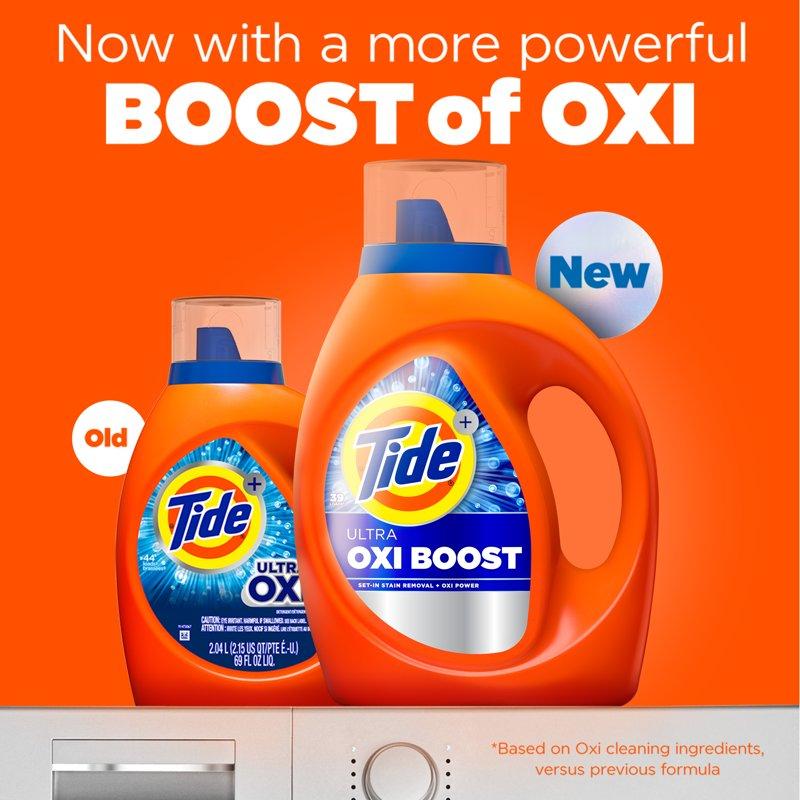 Tide Ultra Oxi Boost Laundry Detergent Liquid Stain Removing 117 Fl Oz 83 Loads