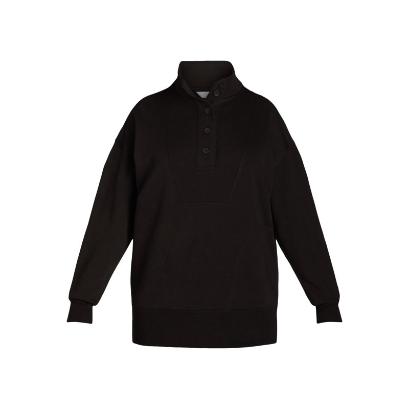 Time And Tru Women's Mock Neck Sweatshirt With Button Placket Sizes XS-XXXL