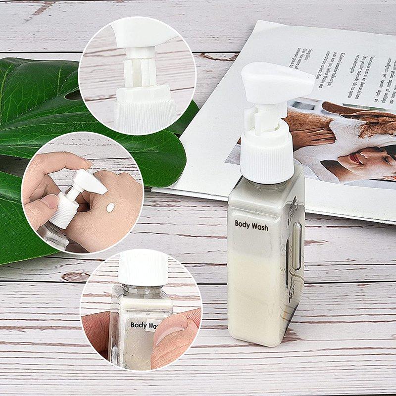 TiokMc Travel Bottle Set 8 Pack TSA Approved Leakproof Travel Size Toiletry Containers Refillable Lotion And Spray Bottles With Labels And Storage Box Blue & Pink