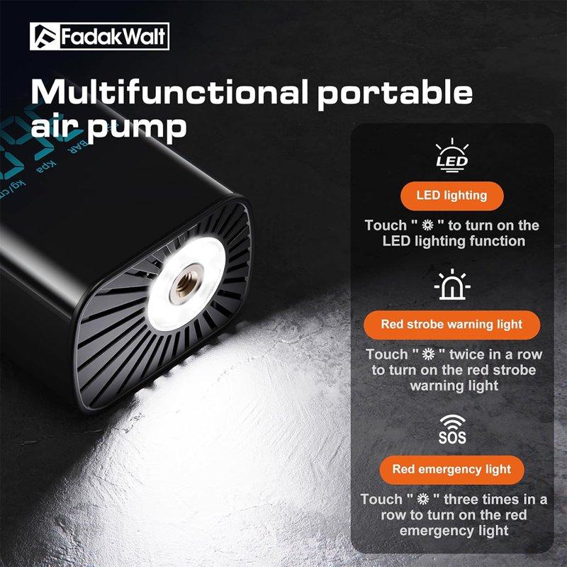 Tire Inflator Portable Air Compressor 2Pcs 150 PSI Air Pump For Car Tires With Digital Pressure Gauge Fast Tire Pump Inflation For Car Motorcycle Bicycle And Balls