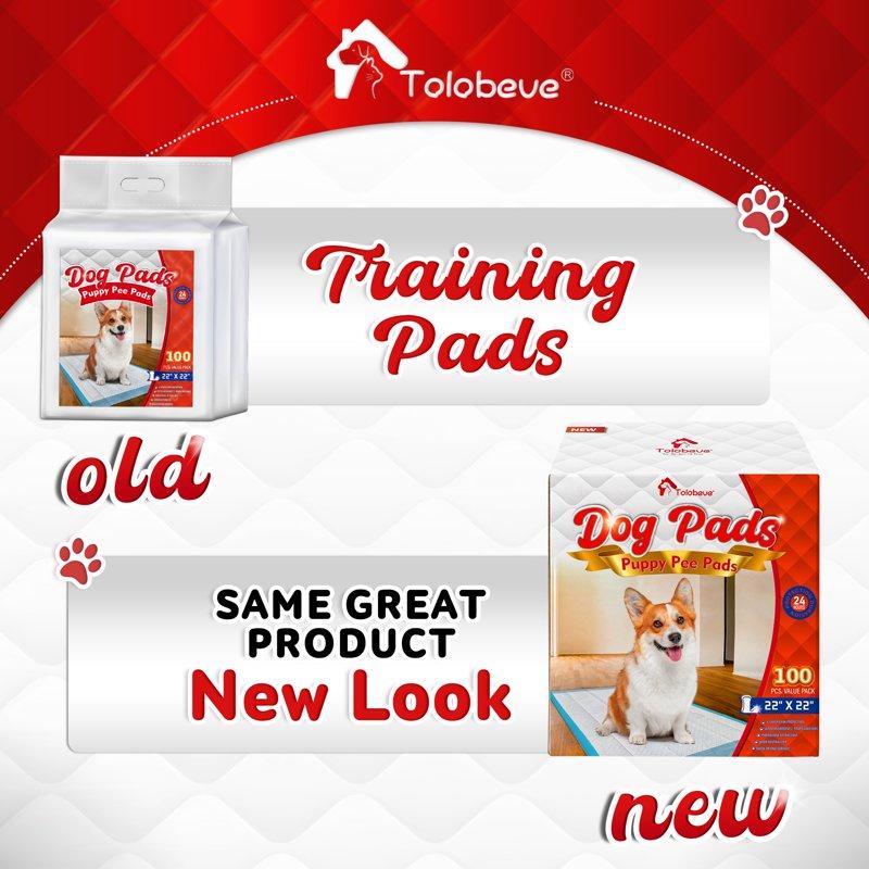 Tolobeve Puppy Pads Training Pads Large 22 In X 22 In 100 Count Disposable Dog Pee Pet Pads