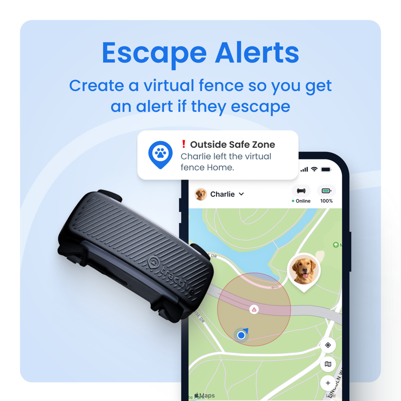 Tractive Smart GPS Dog Tracker With Vital Signs Monitoring (Black)