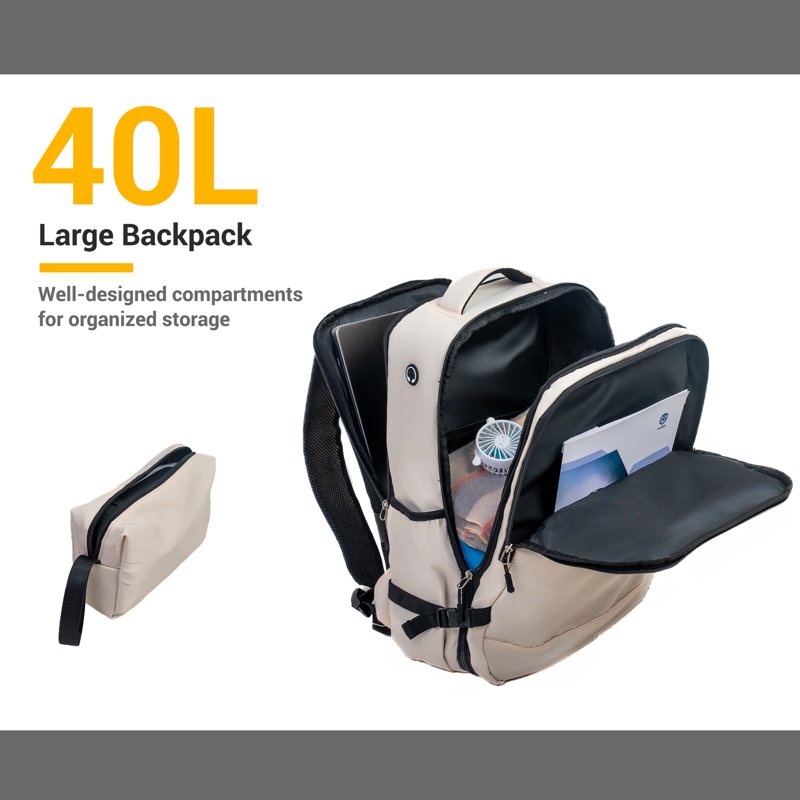 Tripcomp 6 Piece Hardside Luggage Sets Spinner Wheels With TSA Lock Lightweight Suitcase With Backpacks(White)