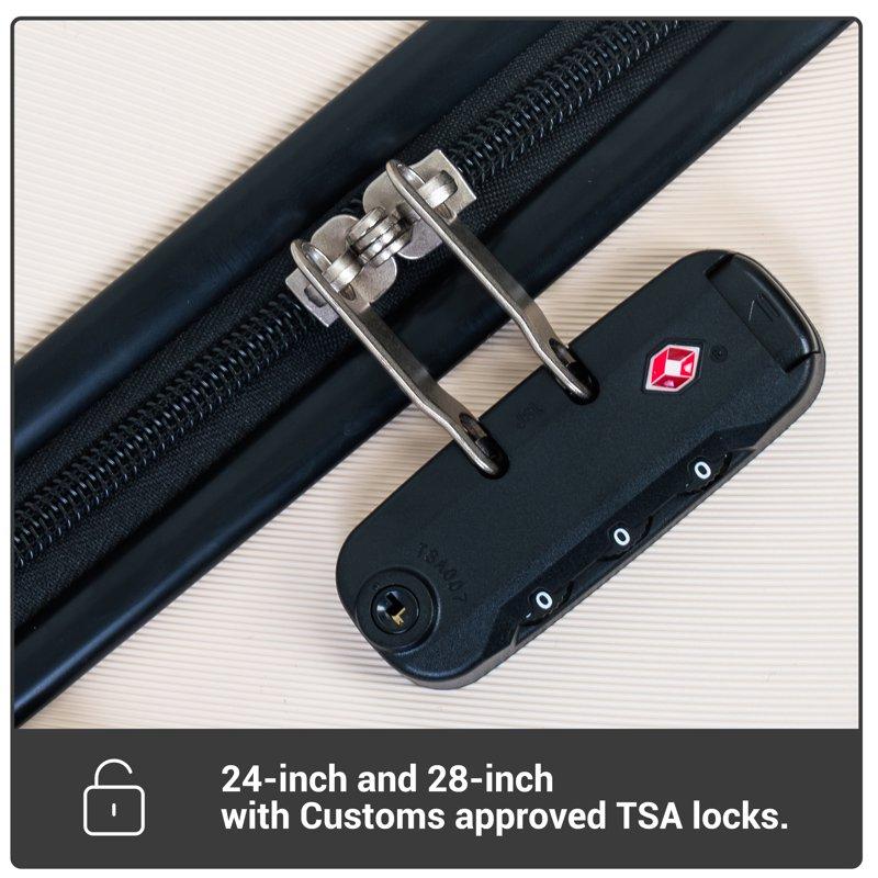 Tripcomp 6 Piece Hardside Luggage Sets Spinner Wheels With TSA Lock Lightweight Suitcase With Backpacks(White)