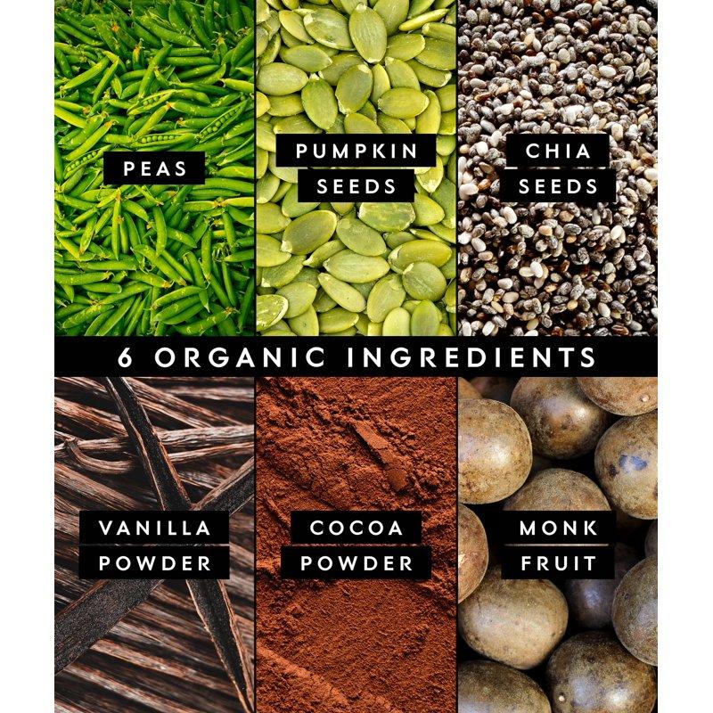 Truvani Vegan Pea Protein Powder Chocolate 20g Organic Plant Based Protein 10 Servings Keto Gluten & Dairy Free Low Carb No Added Sugar