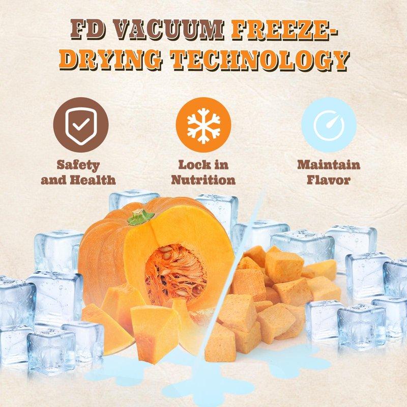 TUGLET Freeze-Dried Pumpkin Dog Treats – High Fiber Single Ingredient Natural Snacks For Digestion & Gut Health Healthy Food Toppers 1.58oz