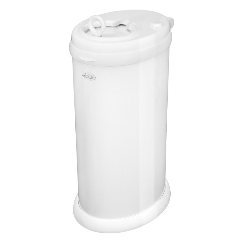 Ubbi Stainless Steel Diaper Pail Odor Locking No Special Bag Required Award-Winning Registry Must-Have White