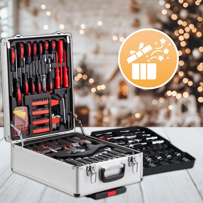 UBesGoo 799 Pcs Tool Set Household Repair Hand Tool Kit Mechanics Tool Kit With Trolley Case Silver