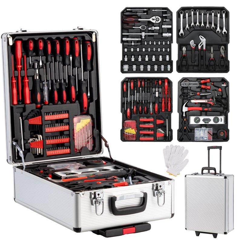 UBesGoo 799 Pcs Tool Set Household Repair Hand Tool Kit Mechanics Tool Kit with Trolley Case Silver