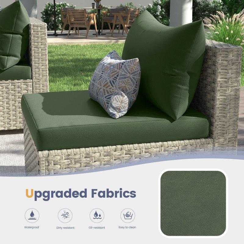 UDPATIO Patio Furniture Sets Modular Rattan Outdoor Patio Sectional Furniture Sofa Set Wicker Patio Conversation Set For Backyard