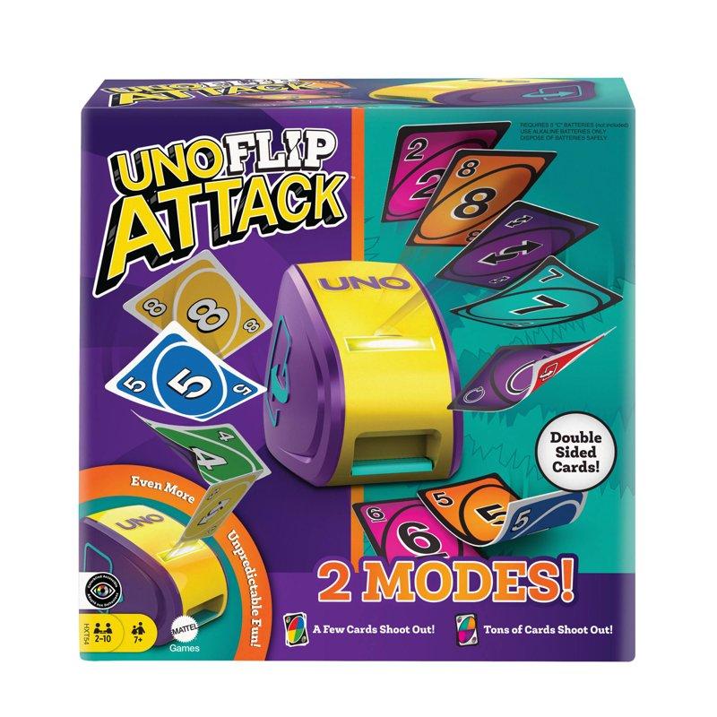 UNO Flip Attack Card Game for Family Nights Game Nights Travel Camping & Parties