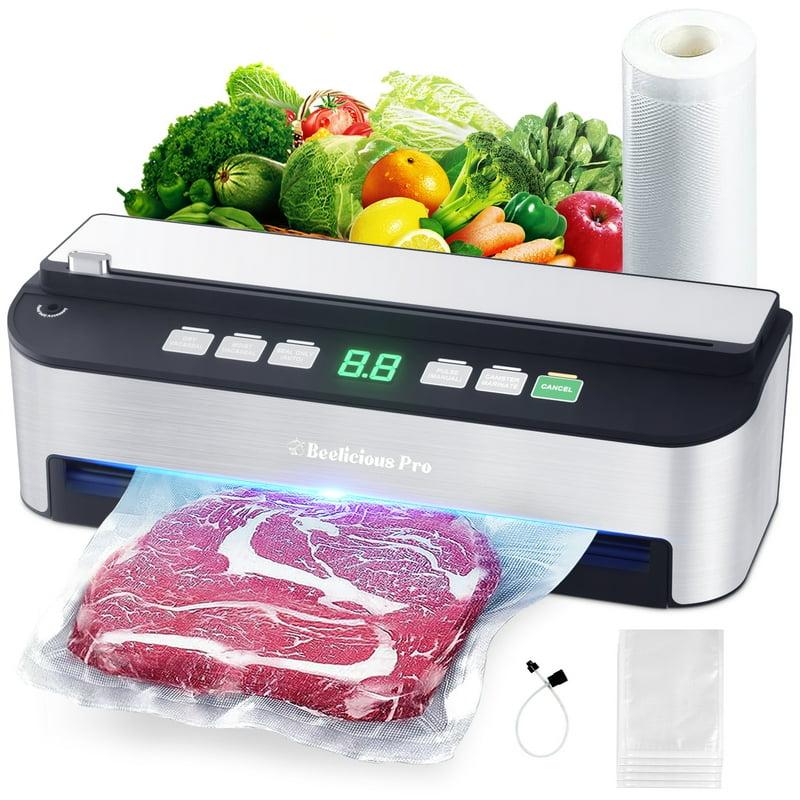 Vacuum Sealer Machine Aeitto® 85KPA Fully Automatic 8-IN-1 Food Sealer with Bags Storage Build-in Cutter Moist&Dry Mode and Air Suction Hose Digital Countdown Sous Vide