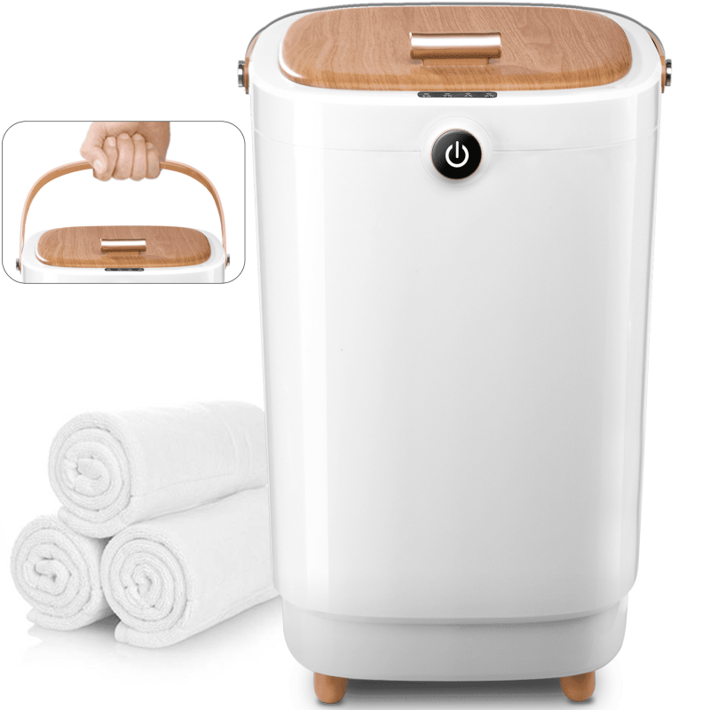 VAJIAZA Luxury Towel Warmer 20L Electric Hot Towel Warmer Buckets Towel Heater With 4 Timers Portable Spa Towel Warmers Fit For Towels Blanket PJ's Yellow